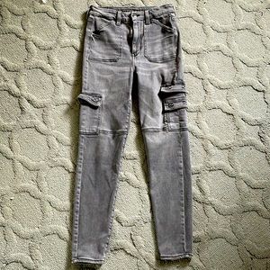 American eagle next level stretch gray cargo pants size 6